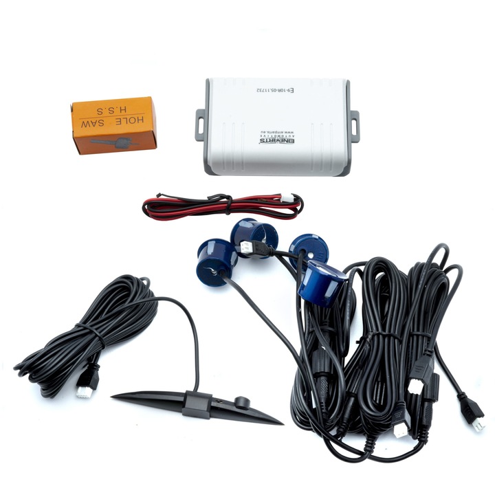 EinParts 4db-os Tolatóradar készlet, Automotive, LED kijelző, Riasztóval, 25 mm, Indigo