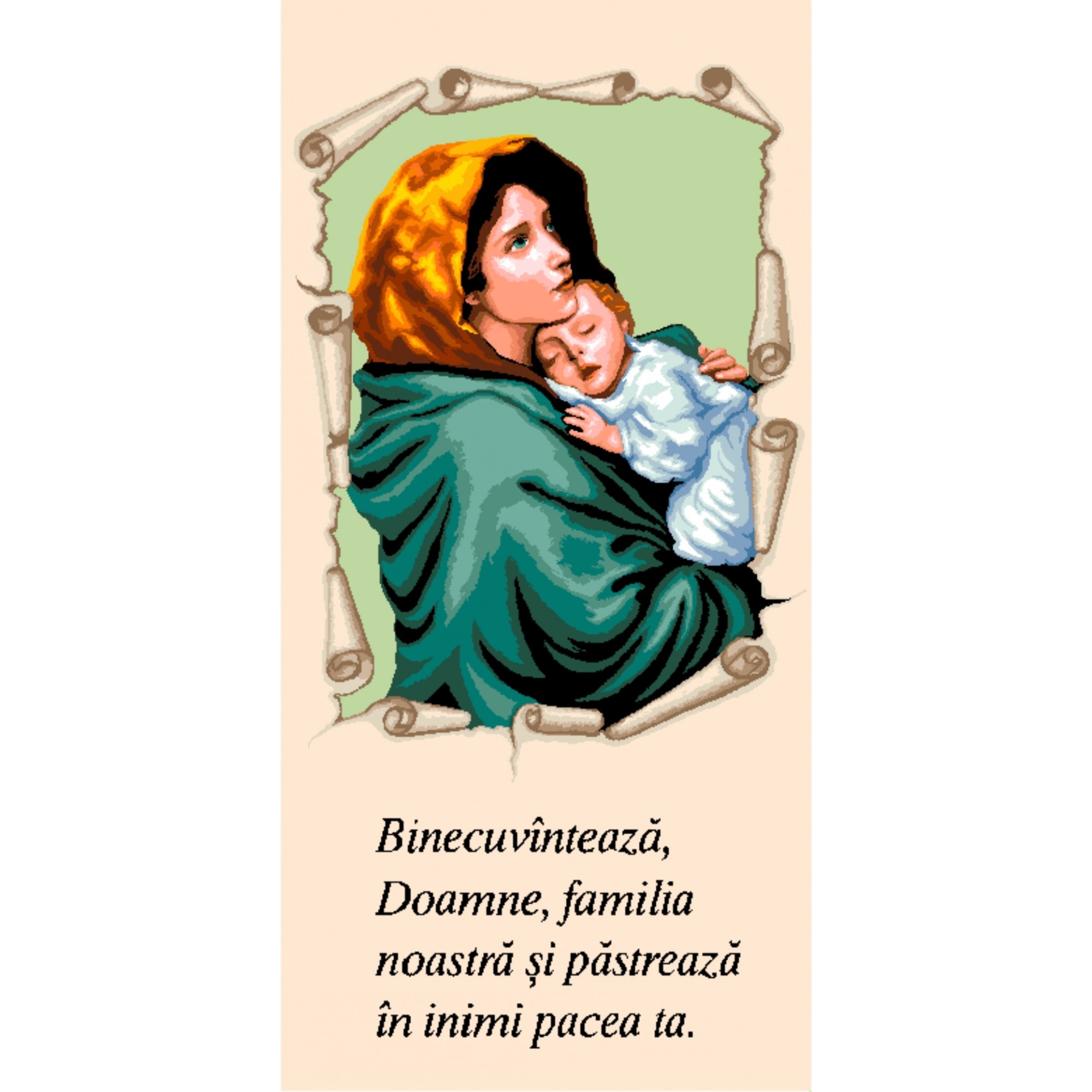 Binecuvantare - kit goblen cu diagrama alb-negru