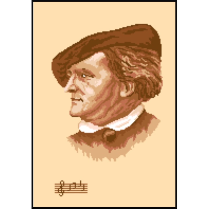 Richard Wagner - kit goblen cu diagrama alb-negru