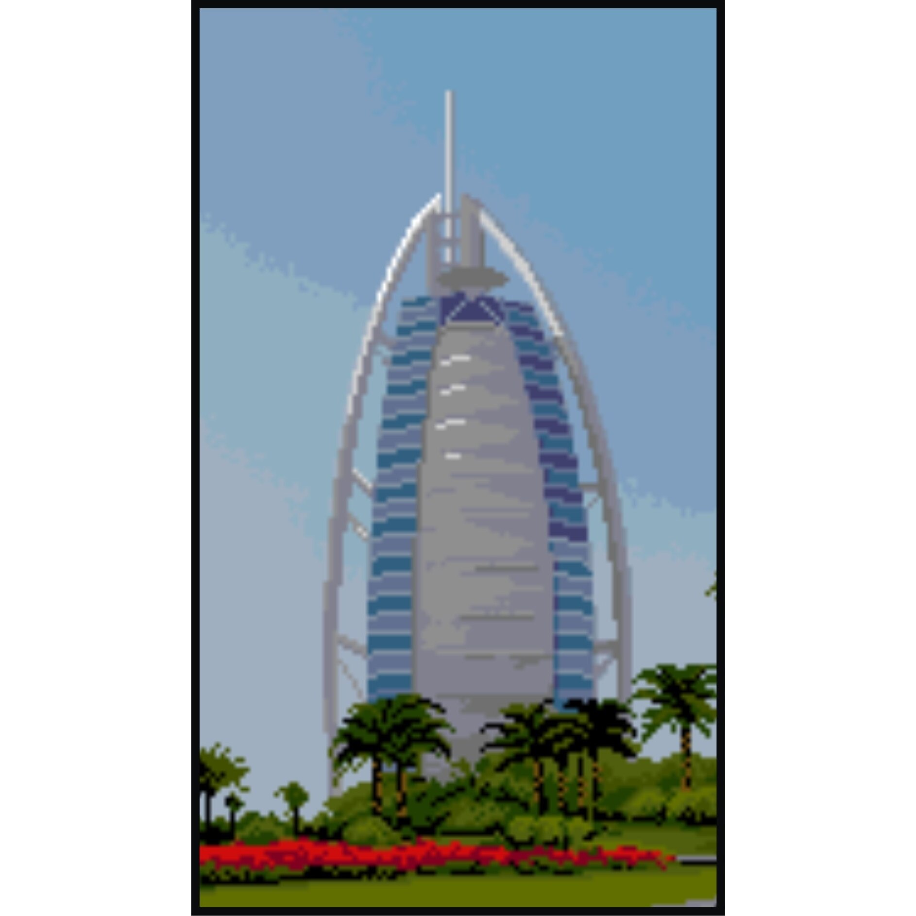 Burj al Arab - kit goblen cu diagrama alb-negru