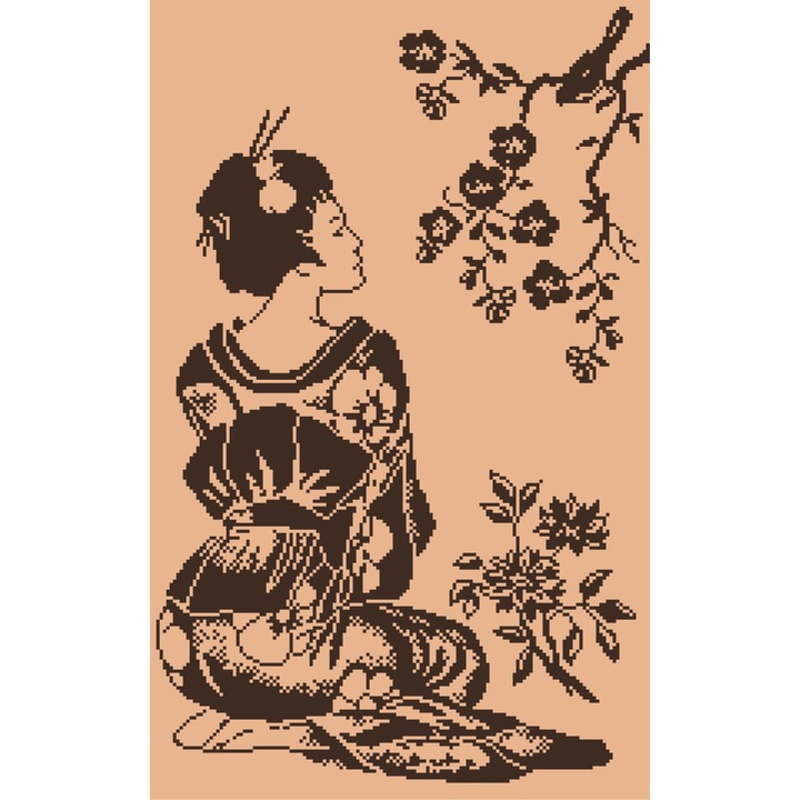 Contemplare - kit goblen cu diagrama alb-negru