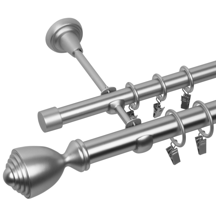 Galerie metalica dubla 25/19mm Avanti Crom mat 400 cm