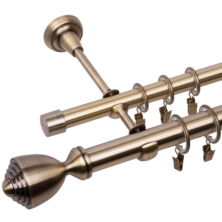Galerie metalica dubla 25/19mm Avanti Auriu antic 400 cm