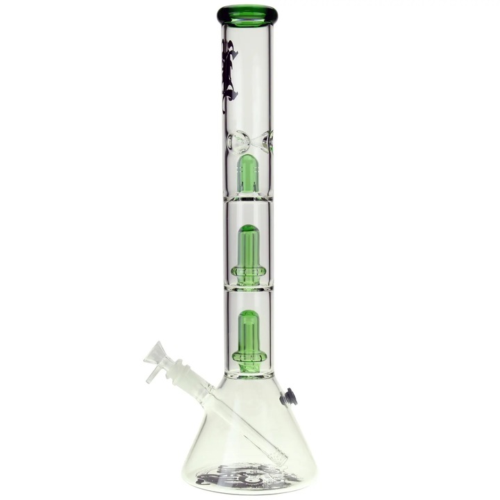 Bong cu gheata UFO Black Leaf Beaker si 2 Percolatoare racire si filtrare placuta fum