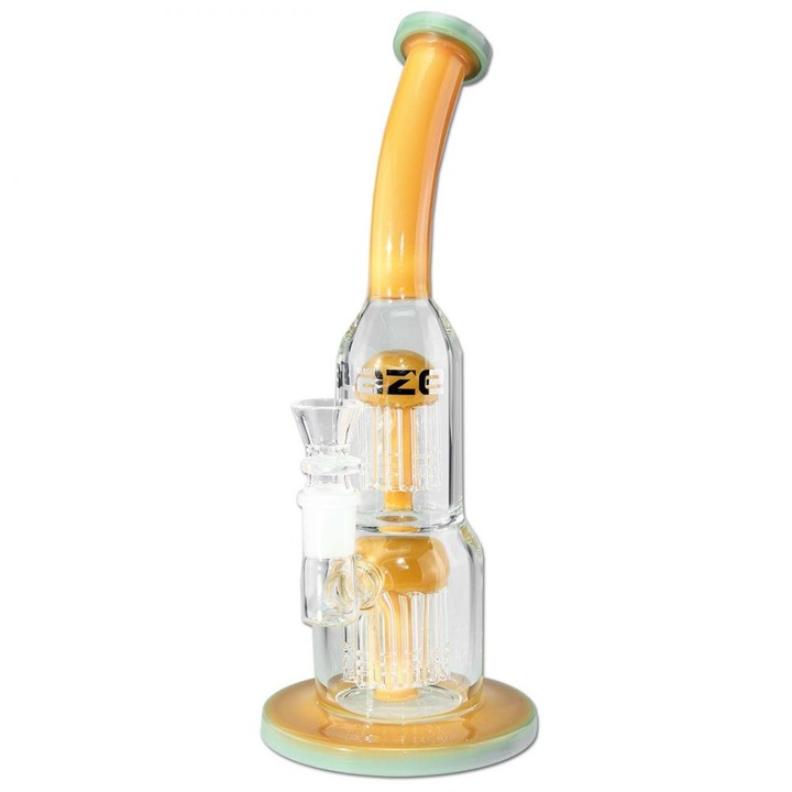 Bong tutun plante Bubbler cu Racire si filtrare placut fum, Blaze Glass, 2x Tree Percolatoare