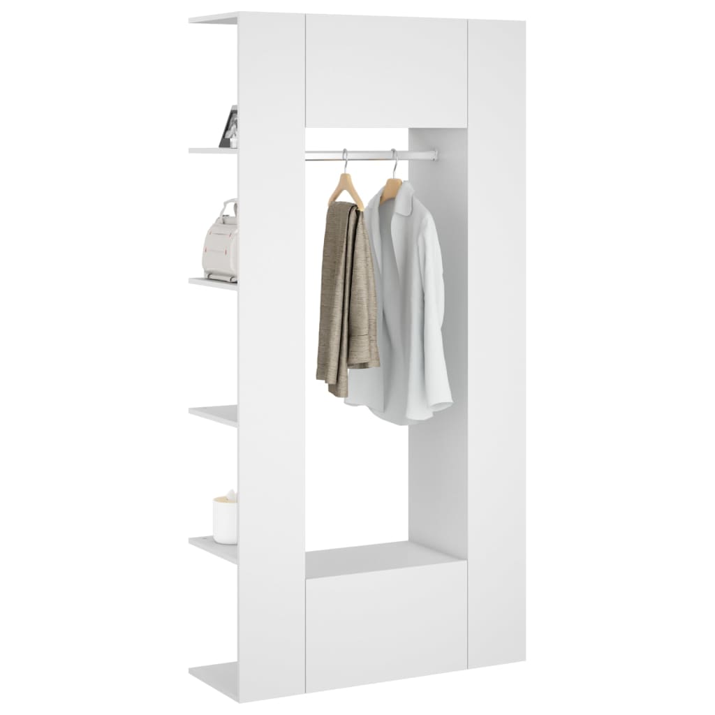 Set Dulapuri de hol, 2 piese, alb, lemn prelucrat, Scandinav Si Usor de ...