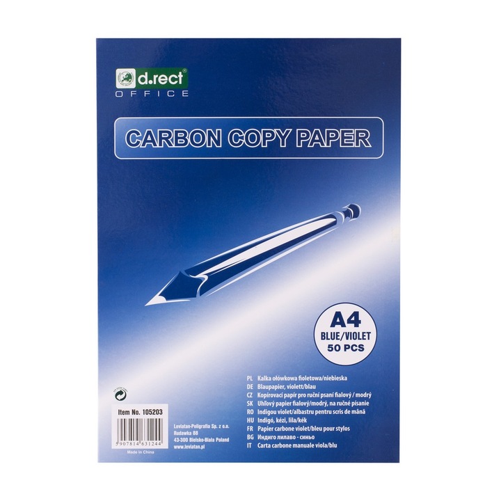 Hartie pentru copiator D.Rect, De creion, A4, 50 Piese, Albastru