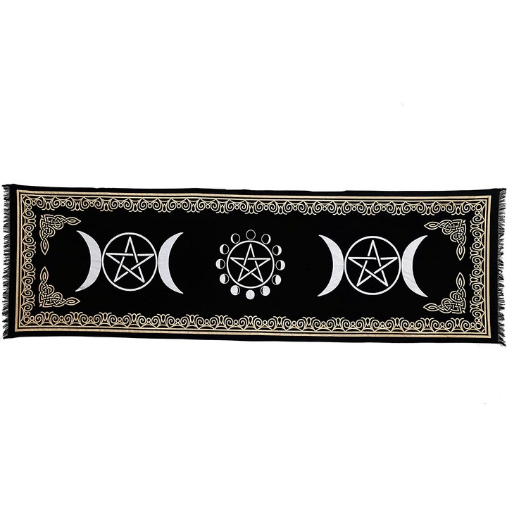 Patura pentru altar magic - Design Moon Phases With Triple Moon - Vrajitorie Tarot Wiccani Spiritualitate