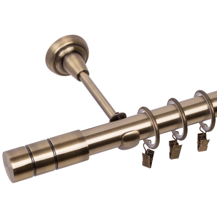 Galerie metalica singulara 25mm Cilindru Auriu antic 200 cm