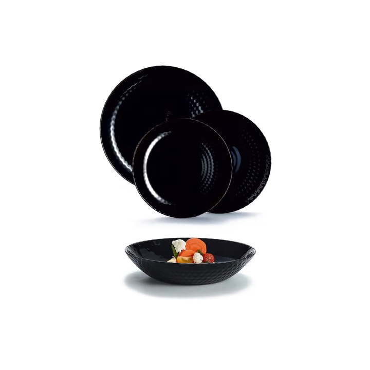Luminarc Pampille étkészlet, 18 részes, Fekete