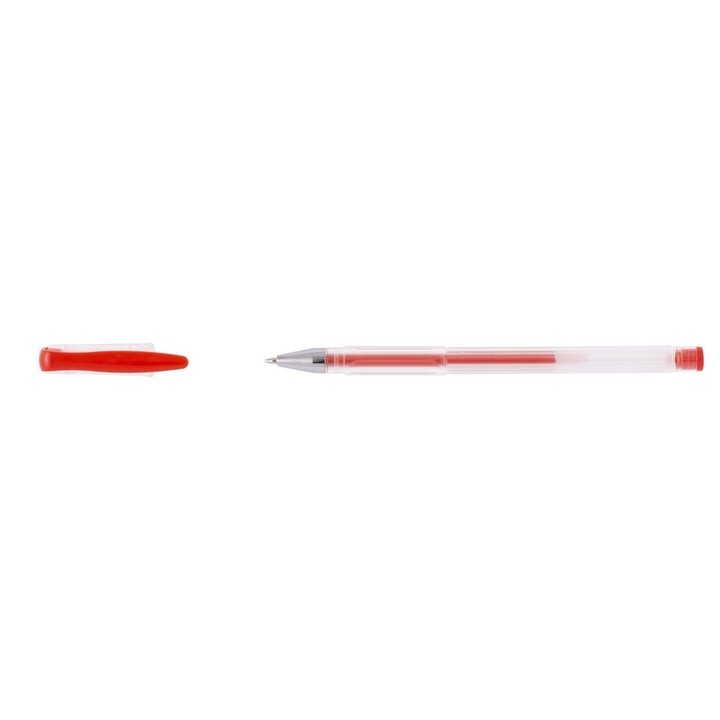 Комплект от 12 химикалки, D.Rect, Червено мастило, 0.3 мм