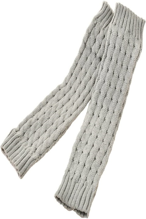 Зимни гети до коляното, ASKSA, плетени на една кука, топли, дебели, един размер, светло сиво