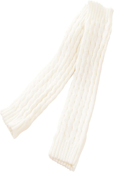 Зимни чорапи до коленете, ASKSA, Плетени на една кука, топли, дебели, универсални, бели