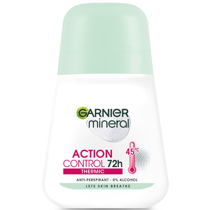 Deodorant antiperspirant roll-on Garnier Mineral Thermo Protect pentru femei, 50 ml