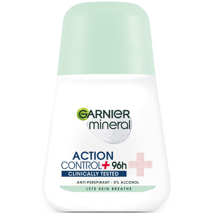 Deodorant antiperspirant roll-on Garnier Mineral Action Control Clinically Tested pentru femei, 50 ml