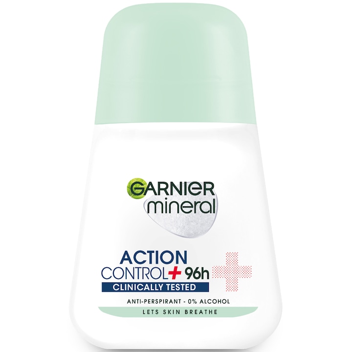 Дезодорант рол-он Garnier Mineral Action Control Clinically Tested, Против изпотяване, За жени, 50 мл