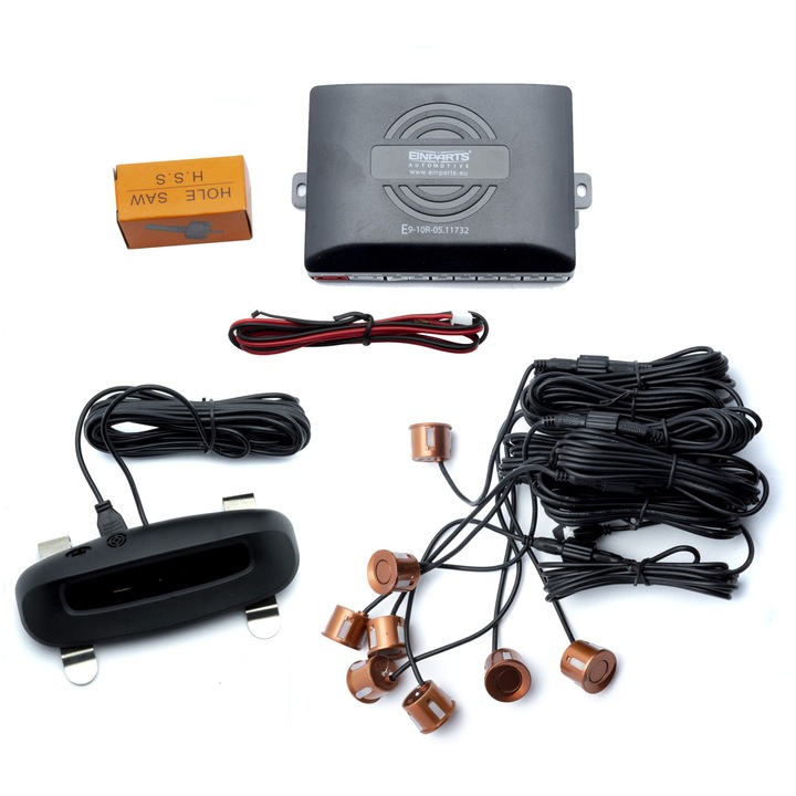 Tolatóradar készlet, LED, 8 érzékelő, narancssárga