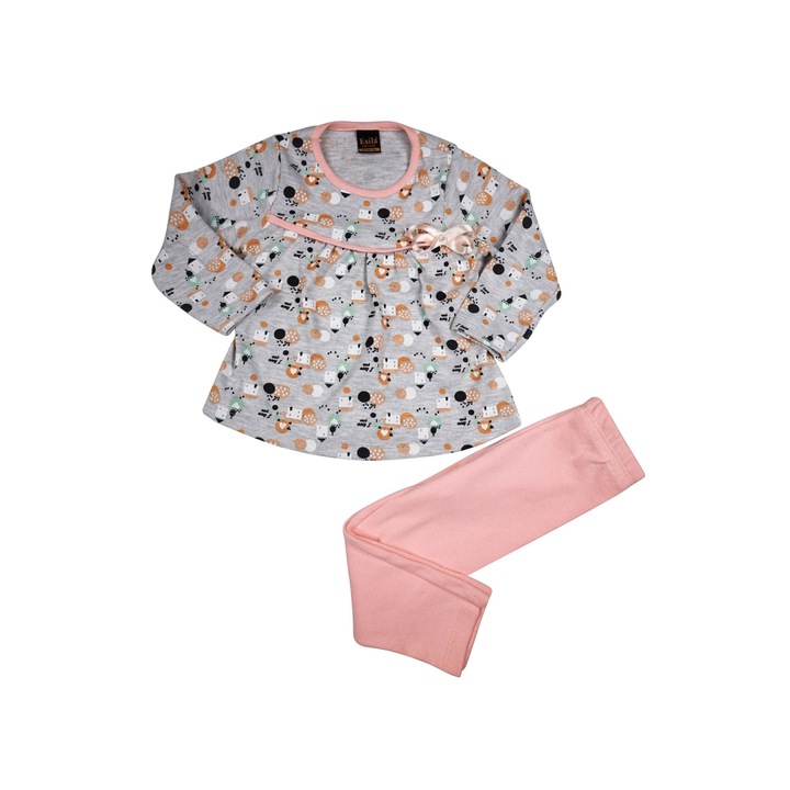 Set "Elisse" 2 Piese Rochie Si Colanti 100% Bumbac, Coral