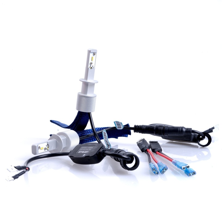 Set 2 becuri far, EinParts Automotive, LED, H1, Octopus, 6000K, CANbus, Alb rece