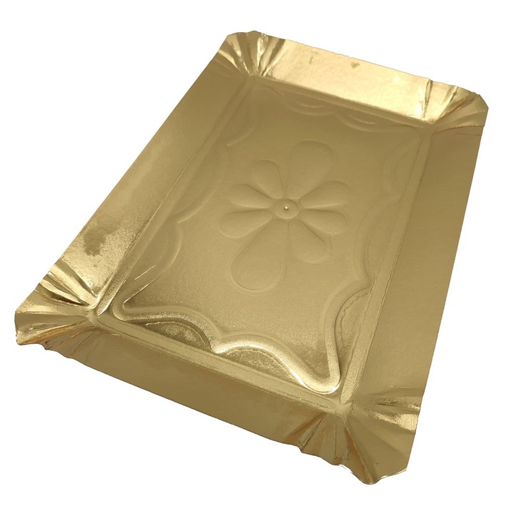 Set 100 bucati tavite carton, plastifiate, aurii, 250x350 mm