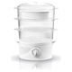 Aparat de gatit cu aburi Adler, Turbo Steam, timer 60 min, 800W, 9L, Alb