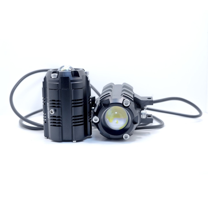 Комплект 2 BI-LED лещи за автомобилни проектори, EinParts Automotive, 6000K, 1 инч, Черен