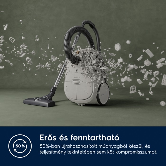 Aspirator cu sac Electrolux Hygienic 600 EB61H6SW, 850W, capacitate sac 3.5L, nivel de zgomot 73 dB, alb