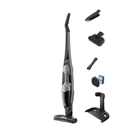 Aspirator vertical 2 in 1 Electrolux Seria 600 ES62AB25UG, 25.2V, 2.5Ah, autonomie pana la 55 min, 3 trepte de putere, perie multisuprafete PowerPro cu LED-uri, perie PetPro, duza cu peri lungi pentru mobila, duza pentru zone inguste, gri
