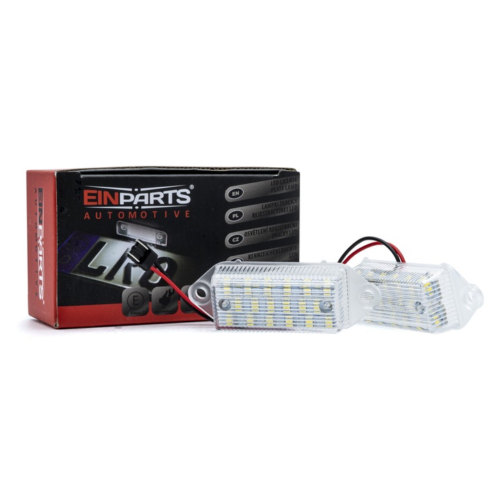 Set 2 x Lampa LED numar inmatriculare EinParts Automotive pentru Mitsubishi Lancer, 6000K, Transparent