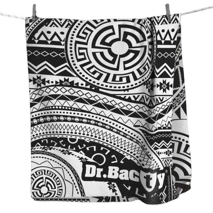 Хавлиена кърпа Dr.Bacty, микрофибър, 70x140 см, черно/бяло