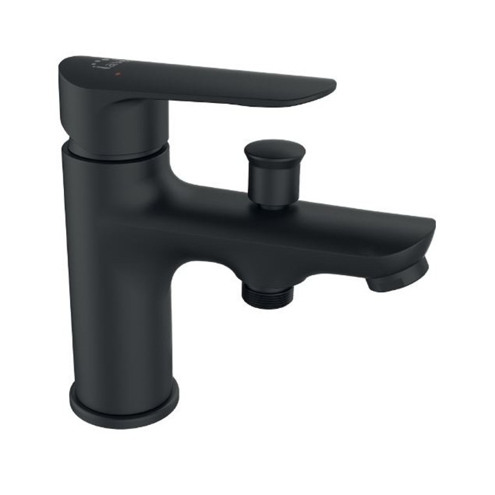 Смесител за мивка KUCHINOX BLP71JD, С функция душ, Фиксиран кран, Черен мат