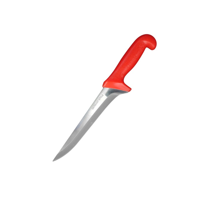 Cutit de macelarie cu lama dreapta de 21 cm din otel german si maner anti alunecare Rosu, Sdx Marketï¿½