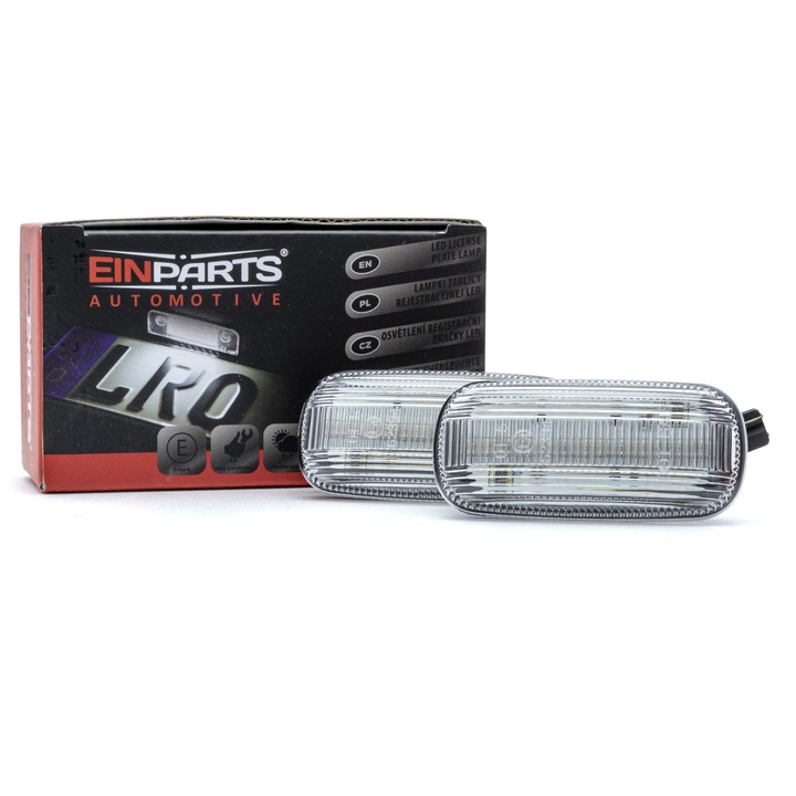 Set 2 x Semnalizare laterala LED EinParts Automotive pentru Audi, Transparent, 9-16V