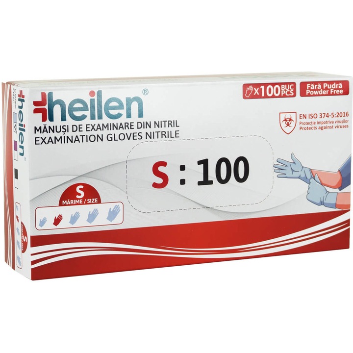 Manusi Heilen nitril nepudrate albastru S