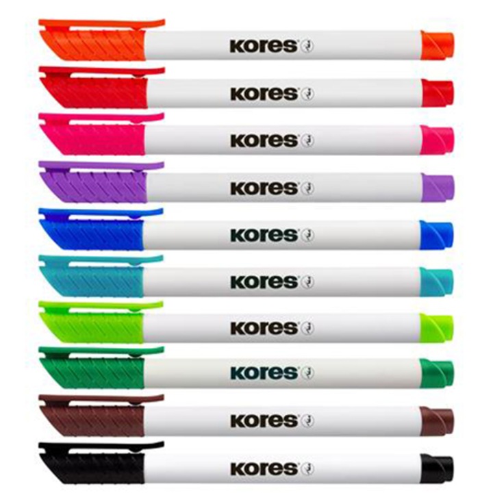 Set 10xmarkere, Kores, Pentru flipchart, 1-3mm, Multicolor