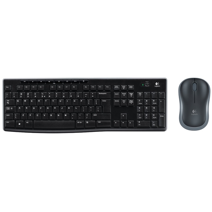 Комплект безжични клавиатура + мишка Logitech K270 M185