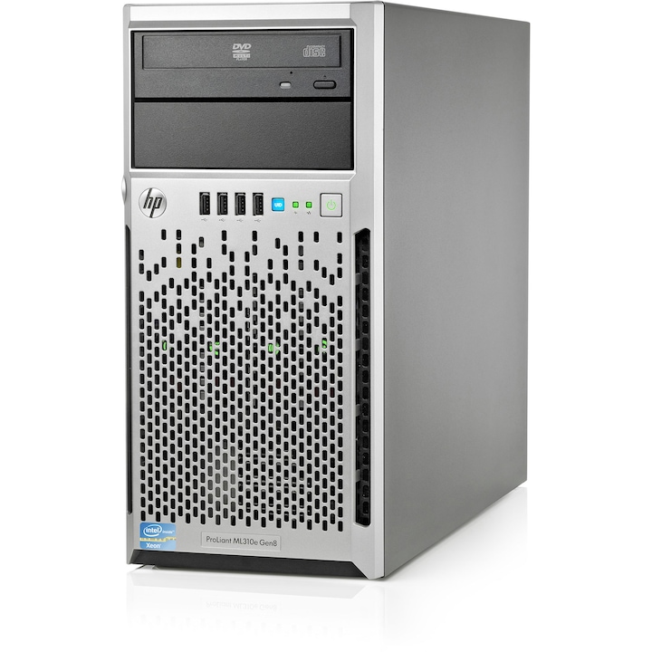HP ProLiant ML310e G8 Szerver, Intel® Xeon® E3-1220v3 3.10GHz-es processzorral, 1x4GB, 1TB, DVD-RW, táp 350W