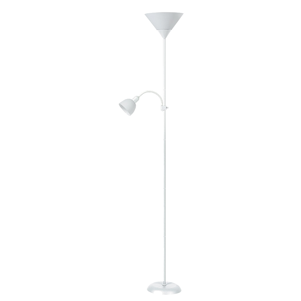 Lampadar cu brat Rabalux Action, abajur alb din plastic, H180cm, white