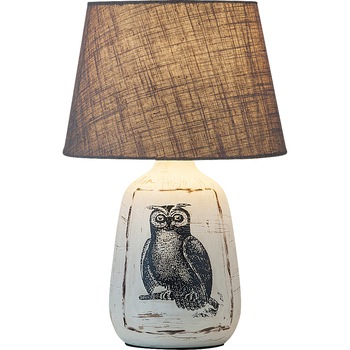 Lampa Rabalux Dora, E27, 1x40W, 38 cm, ceramica/textil, Alb/Gri Lampa Rabalux Dora, E27, 1x40W, 38 cm, ceramica/textil, Alb/Gri