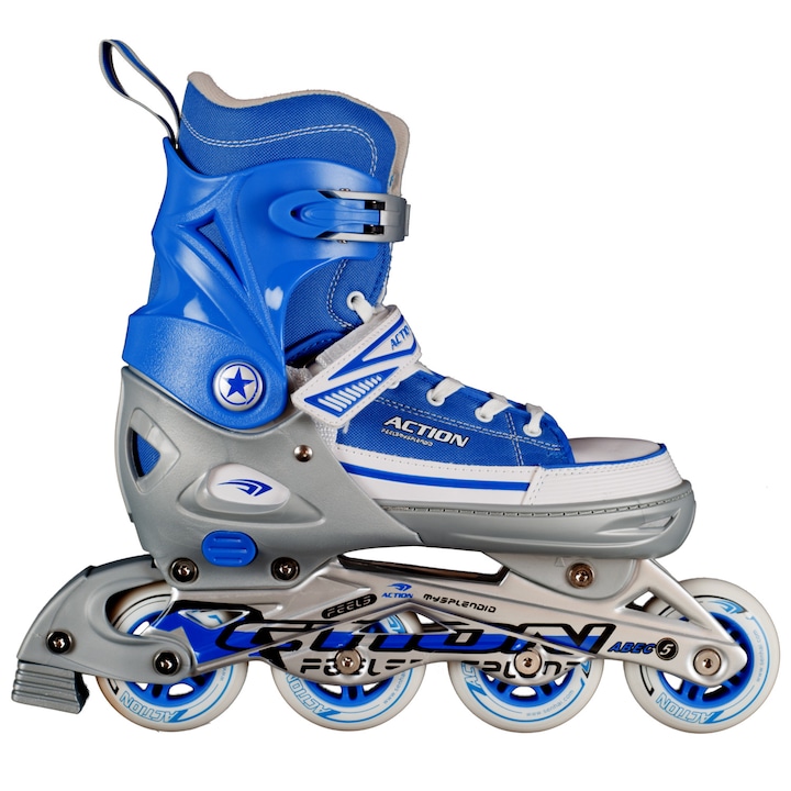 Role Reglabile Canvas Aluminiu Albastru S(32-35)