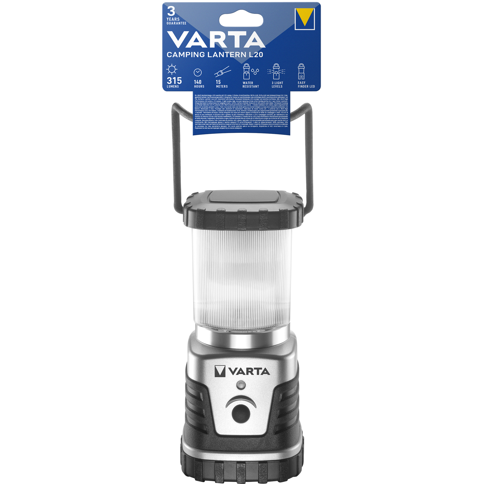 Lanterna LED camping Varta 18663, 4W, 300 lm, 3D