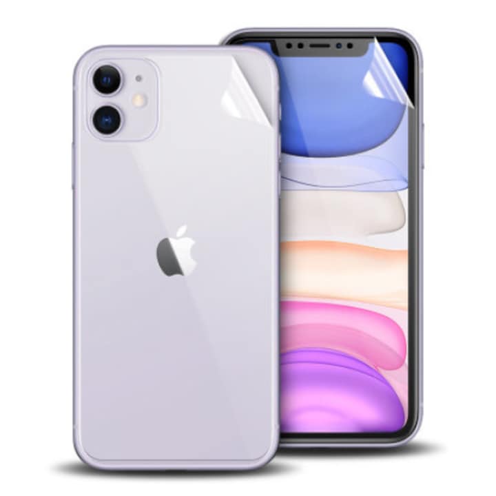 Hátsó elülső védőfólia iPhone 11-hez, regenerálható, karcmentes, ujjlenyomat mentes, teljes fedés