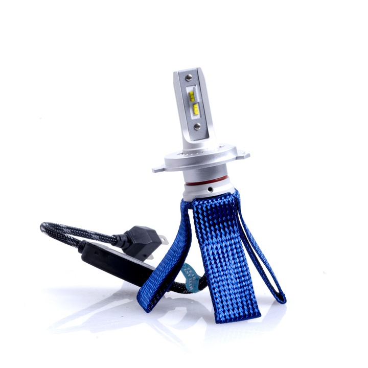 Bec LED pentru motociclete, EinParts Automotive, H4, Premium Octopus, 6000K, CANbus, Alb rece