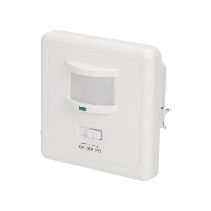 Senzor De Miscare, Orno, Or-Cr-205, 75x75x50 mm, TIP Senzor Infrarosu, Unghi De Vedere 160°, Raza De Detectie 9 M, Montaj Incastrat, Alb