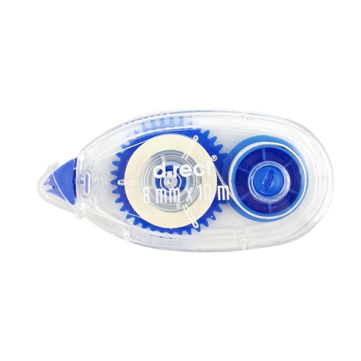 Banda corectoare, D.Rect, 8mm x 10m, Albastru/Transparent