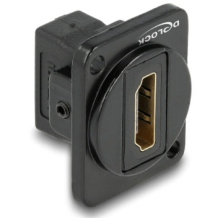 Modul audio, Delock, Zinc, HDMI mama la HDMI mama, 31x25x23 mm, Negru