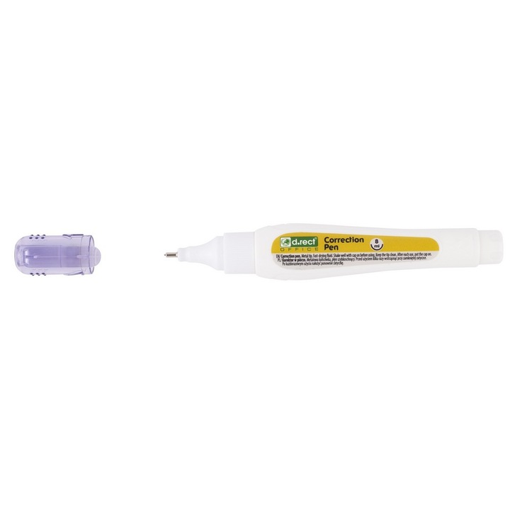 Set 24 corectoare tip pix, D.Rect, 8ml, Alb - eMAG.ro