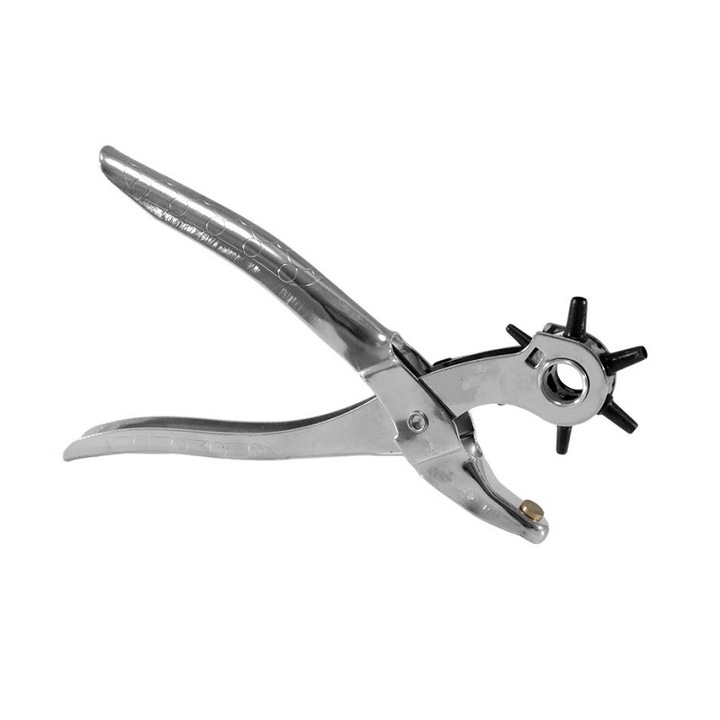 Cleste perforator curele, Finder, Otel inoxidabil, Argintiu