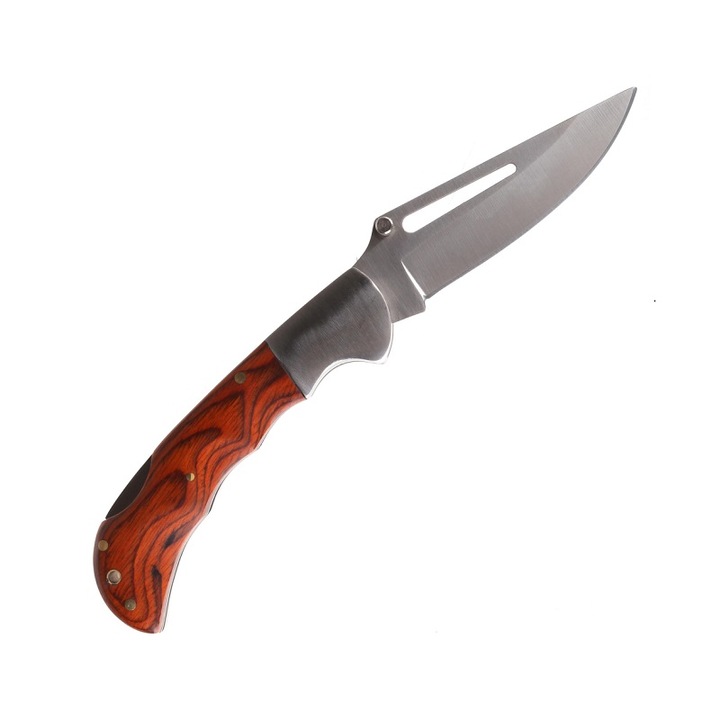 Cutit de buzunar, Finder, Otel inoxidabil/lemn, Maro/gri