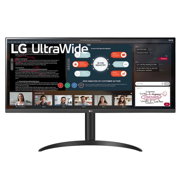 LG 34WP550-B LED Monitor 34",IPS, 21:9, 2560x1080, 5ms, 1000:1, 250cd, HDMI, HDR10, Freesync